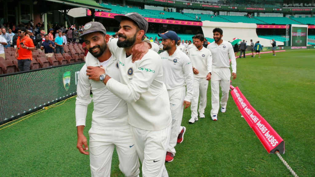 Virat Kohli & AJinkya Rahane celebrate India's BGT win down under