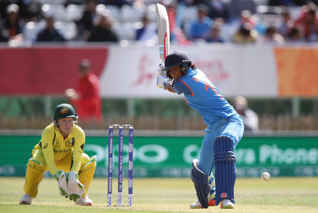 High bat swing - a key feature of Harman's batting