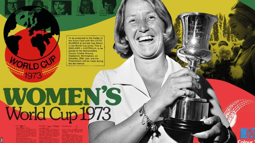 Rachael Heyhoe Flint with the 1973 World Cup